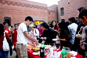 Plentiful and refreshing food for the warm summer night make a festive event.